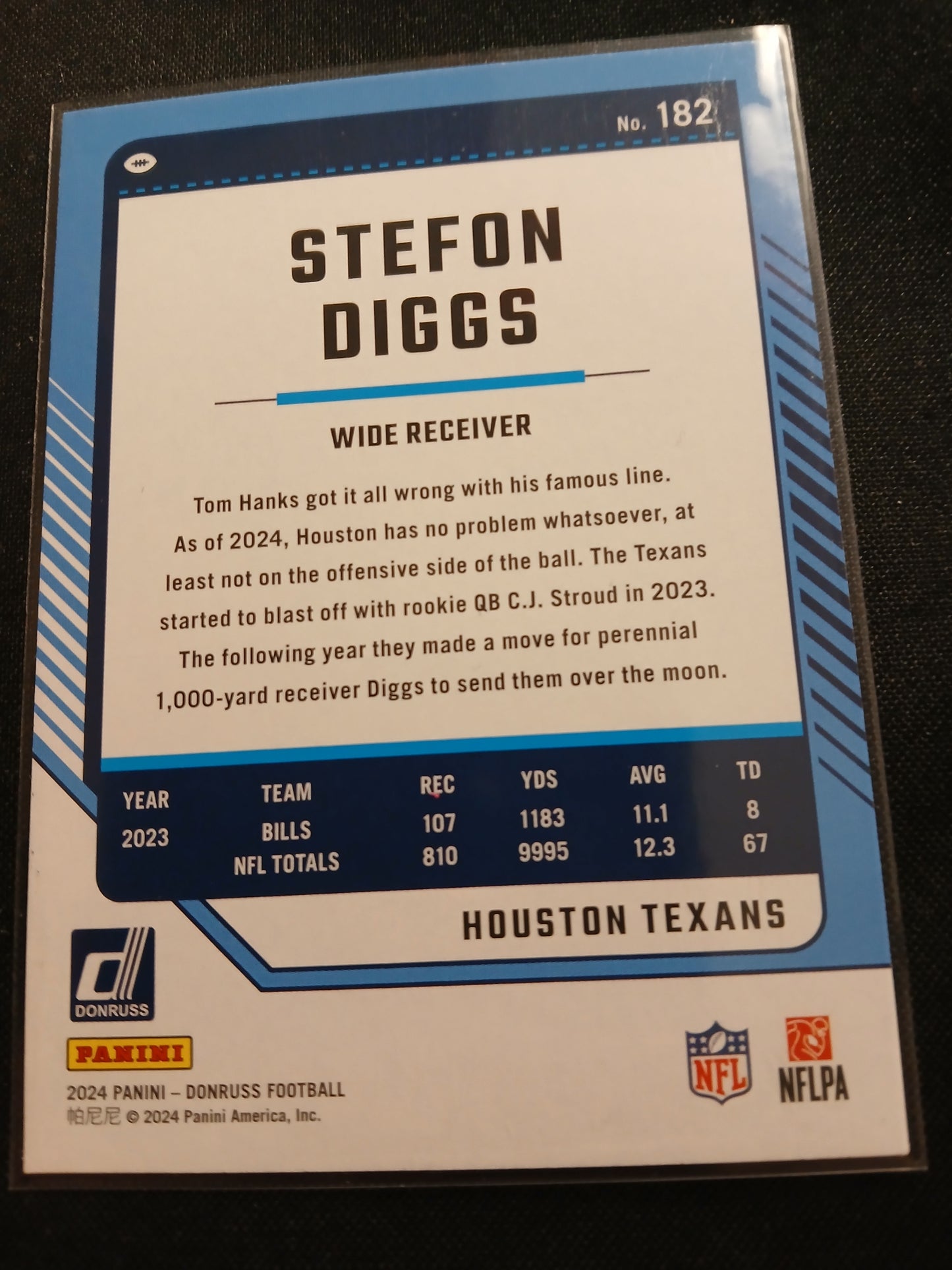 2024, Panini Donruss, #182, Stefon Diggs, Yellow Press Proof