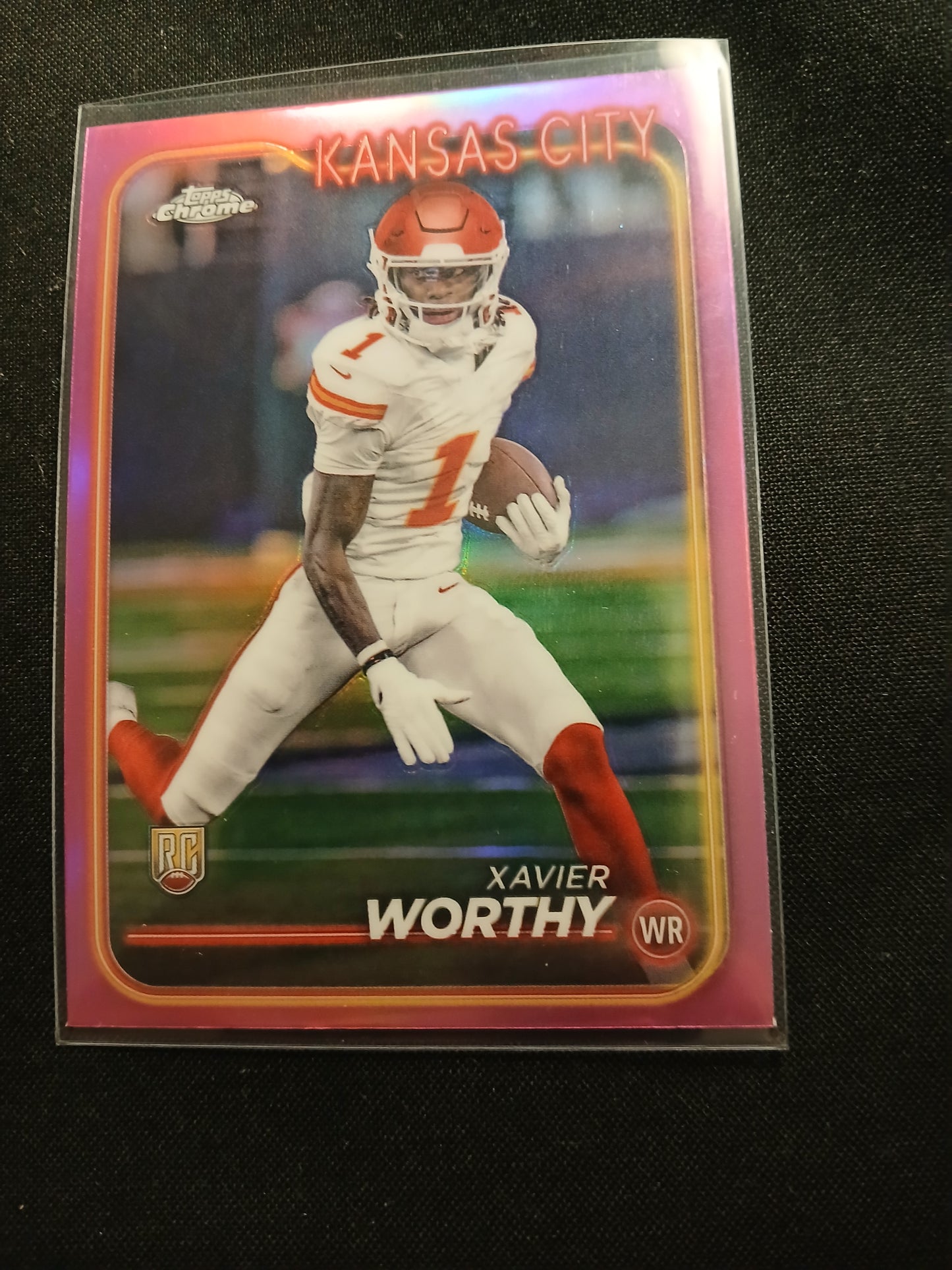 2024 Topps Chrome Pink Refractor, #208, Xavier Worthy