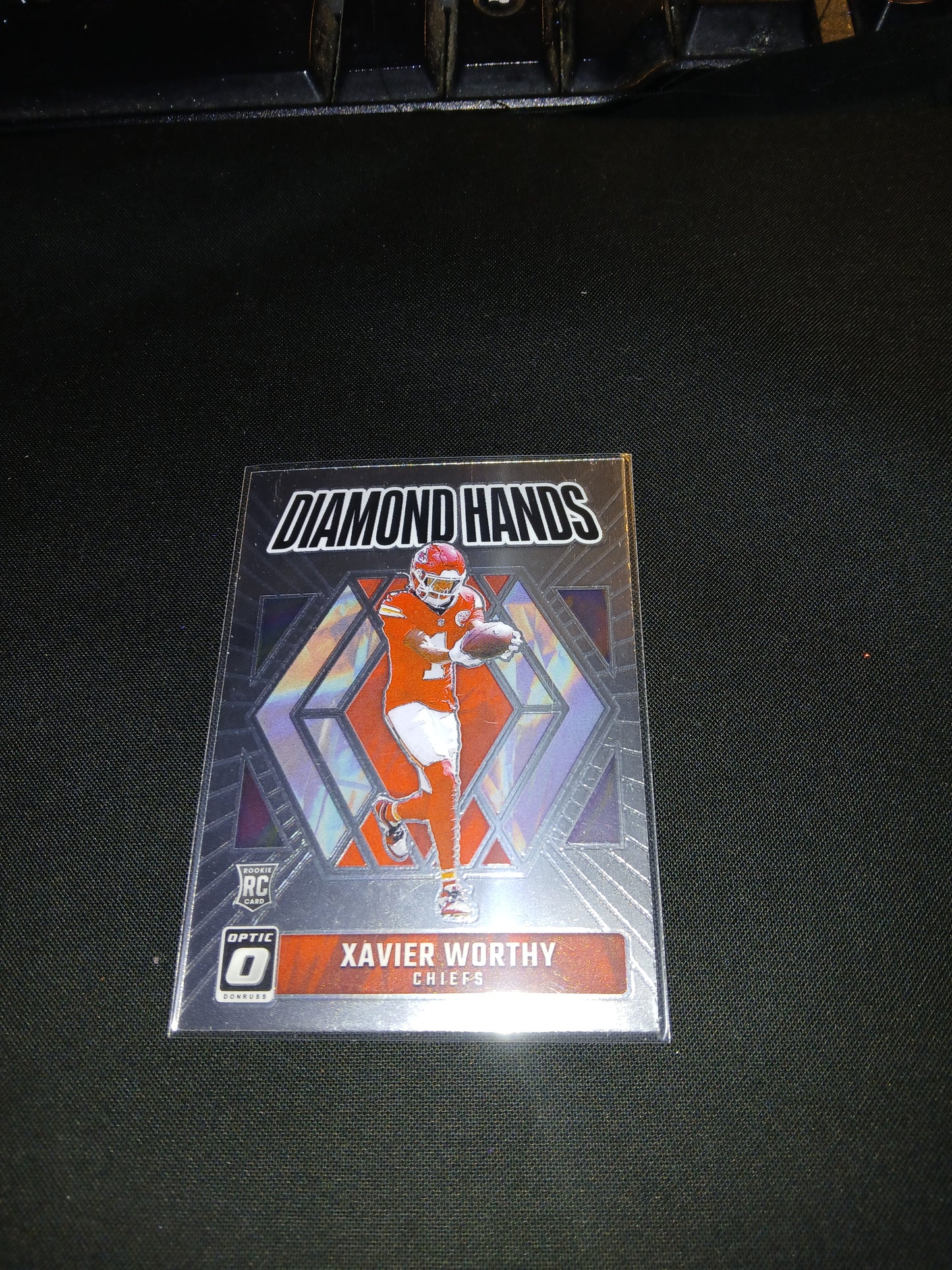 2024 Donruss Optic, #5 Xavier Worthy Diamond Hands Card